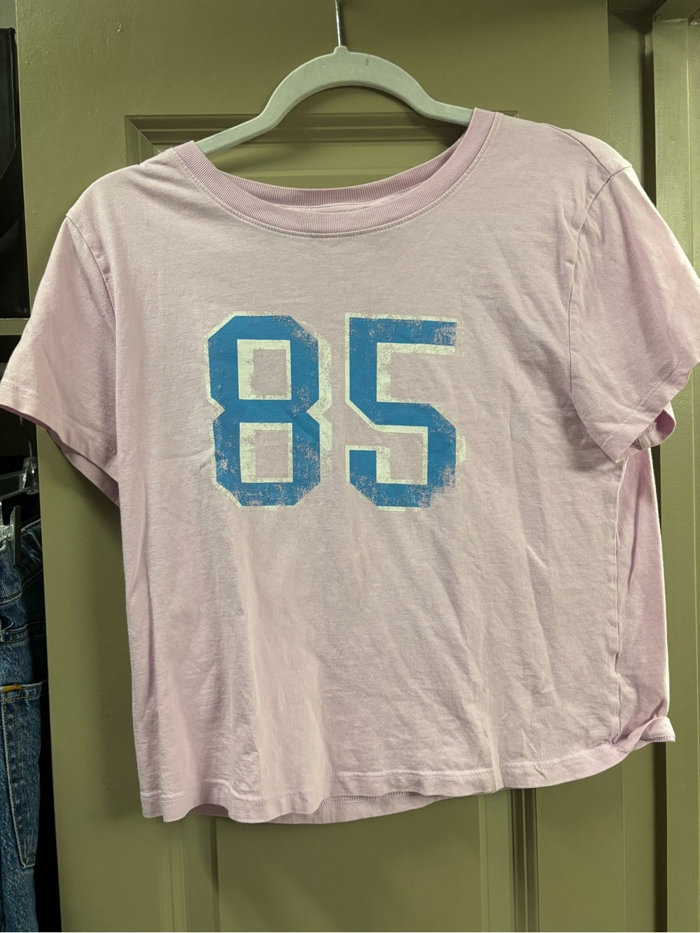 wild fable Light Pink Tee with Blue Graphic
